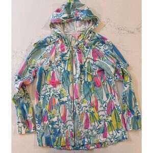 Lilly Pulitzer Jacket Regatta Women’s Small Pink Aqua Tropical Beach Vacation
